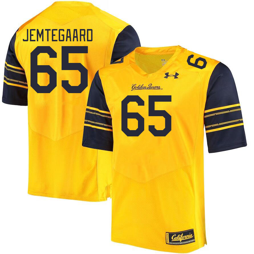 Men #65 Dylan Jemtegaard California Golden Bears College Football Jerseys Stitched Sale-Gold